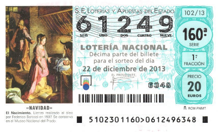 decimo premio MegaGordo decimo Lotería Navidad 61.249 premio MegaGordo